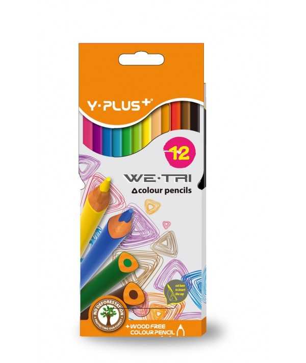 Crayons Ergonomiques Enfants Crayons De Couleur Triangulaires Koh-I-Noor Jumbo – Lot De 24, Coffret Carton Matériel Scolaire Bois FSC